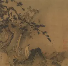 Scholar viewing a waterfall, late 12th-early 13th century. Creator: Ma, Yuan