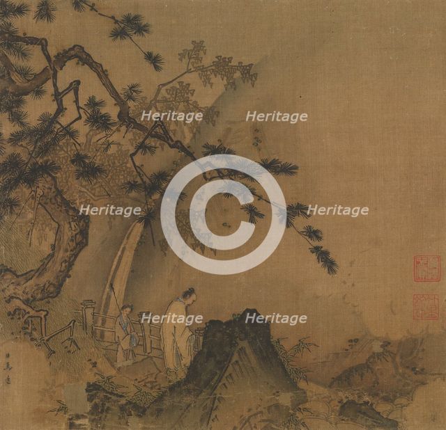 Scholar viewing a waterfall, late 12th-early 13th century. Creator: Ma, Yuan.