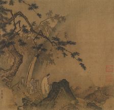 Scholar viewing a waterfall, late 12th-early 13th century. Creator: Ma, Yuan