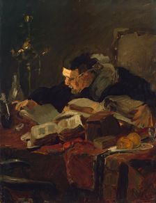 Scholar at the Table, 1866. Creator: Emile Charles Wauters