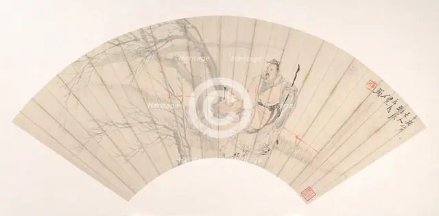 Scholar in the Wind, ca. 1880. Creator: Ren Xun.