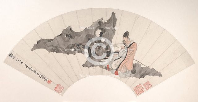 Scholar on a Rock, ca. 1880. Creator: Ren Yi.