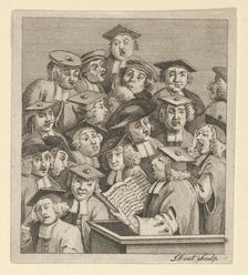 Scholars at a Lecture, ca. 1800. Creator: Dent