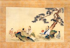 Scholars Enjoying Tea (image 2 of 2), 19th century. Creator: Nakabayashi Chikkei