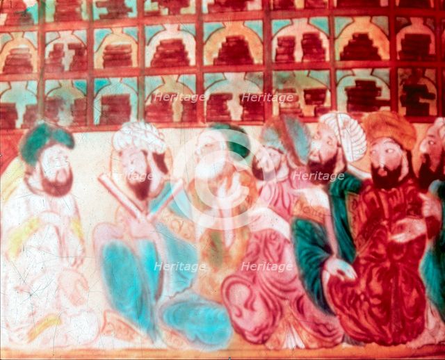Scholars in the Abode of Wisdom, a science academy, Baghdad, Iraq, 14th century. Artist: Unknown