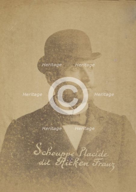 Schouppe. Placide. (dit Ricken, Franz). 35 ans, né à Dickenvenne (Belgique). Mécanicien. Vol., 1893. Creator: Alphonse Bertillon.