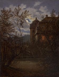 Schloss Milkel in Moonlight, ca. 1833-35. Creator: Carl Gustav Carus