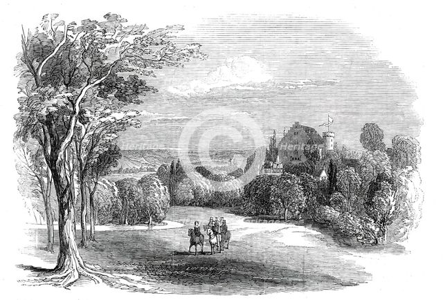 Schloss Rosenau, near Coburg - from His Royal Highness Prince Albert's drawing, 1845. Creator: W. J. Linton.