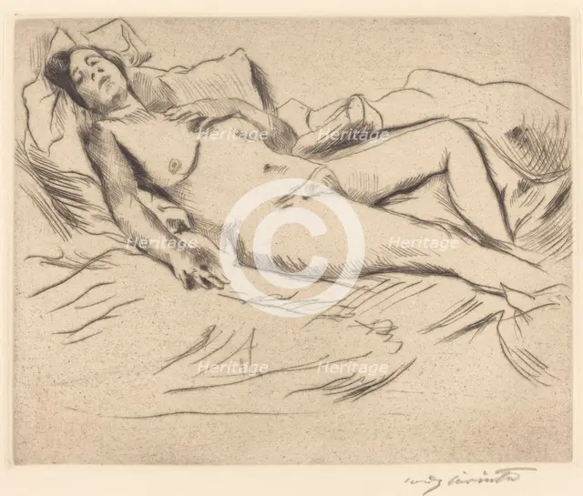 Schlafende (Sleeping Woman), 1912. Creator: Lovis Corinth.