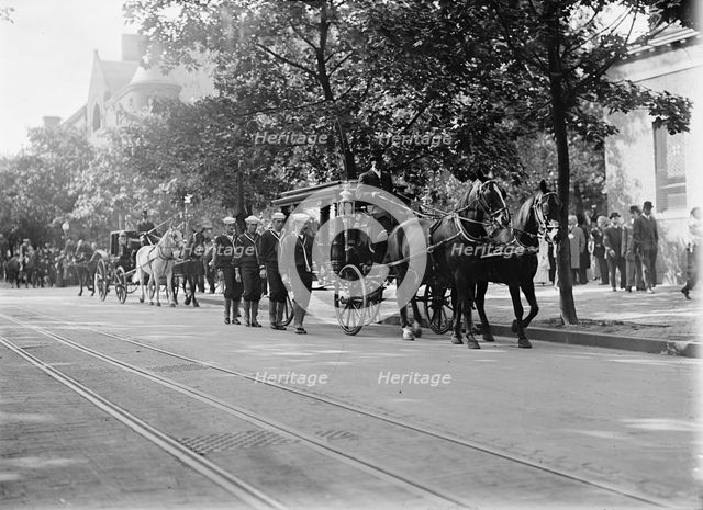 Schley, Winfield Scott, Rear Admiral, U.S.N. Funeral, St. John's Church - Hearse, 1911. Creator: Harris & Ewing.