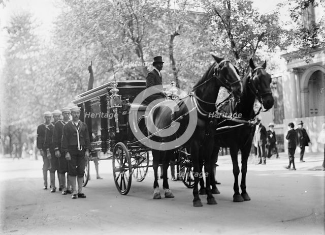 Schley, Winfield Scott, Rear Admiral, U.S.N. Funeral, St. John's Church - Hearse, 1911. Creator: Harris & Ewing.