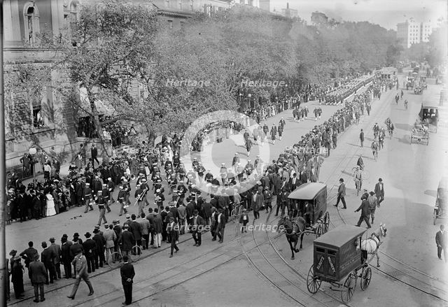 Schley, Winfield Scott, Rear Admiral, U.S.N. - Funeral, St. John's Church. Procession, 1911. Creator: Harris & Ewing.