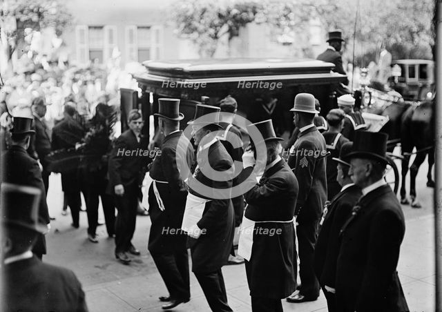 Schley, Winfield Scott, Rear Admiral, U.S.N. Funeral, St. John's Church - Masons, 1911. Creator: Harris & Ewing.