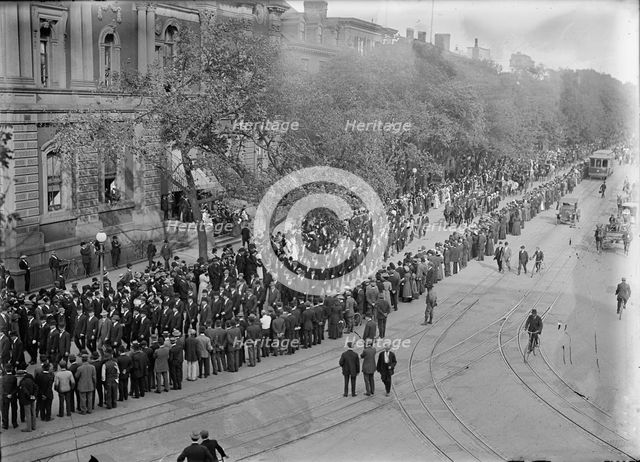 Schley, Winfield Scott, Rear Admiral, U.S.N. - Funeral, St. John's Church. Procession, 1911. Creator: Harris & Ewing.