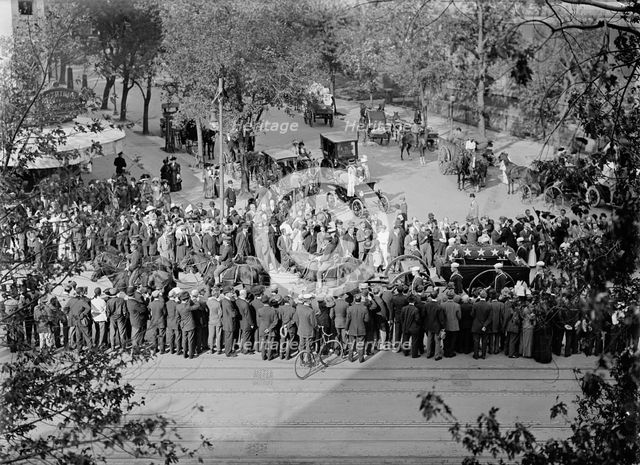Schley, Winfield Scott, Rear Admiral, U.S.N. - Funeral, St. John's Church. Procession, 1911. Creator: Harris & Ewing.
