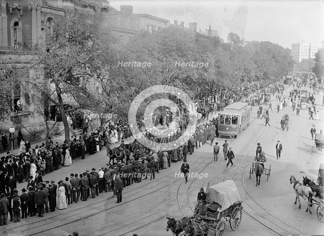 Schley, Winfield Scott, Rear Admiral, U.S.N. - Funeral, St. John's Church. Procession, 1911. Creator: Harris & Ewing.