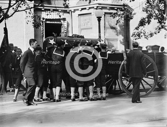 Schley, Winfield Scott, Rear Admiral, U.S.N. Funeral, St. John's Church - Casket, 1911. Creator: Harris & Ewing.