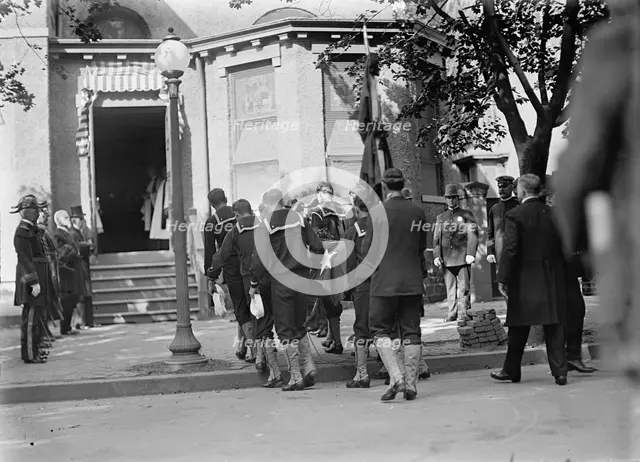 Schley, Winfield Scott, Rear Admiral, U.S.N. Funeral, St. John's Church - Pallbearers..., 1911. Creator: Harris & Ewing.