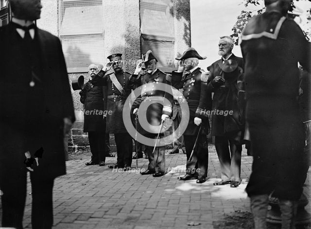 Schley, Winfield Scott, Rear Admiral, U.S.N. Funeral, St. John's Church: Brownson, Willard..., 1911. Creator: Harris & Ewing.