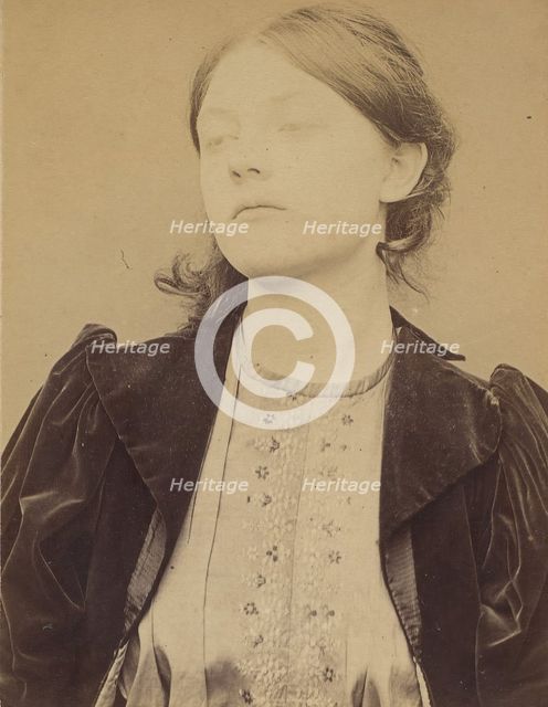 Schrader. Minna, Appoline. 19 ans, née à Paris XIe. Sculpteur. Association de malfaiteurs...., 1894. Creator: Alphonse Bertillon.
