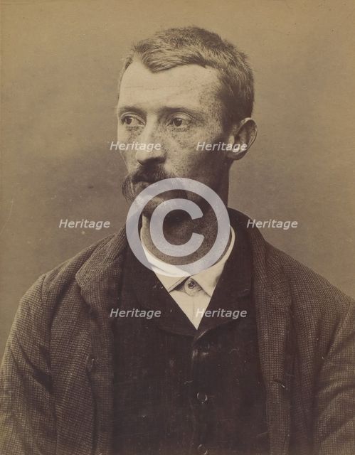 Schwartz. Auguste. 31 ans, né à Paris Xlle le 23/1/63. Maroquinier. Anarchiste. 2/7/94., 1894. Creator: Alphonse Bertillon.