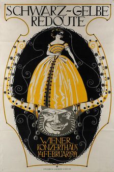 Schwarz-Gelbe Redoute Wiener Konzerthaus, 1914. Creator: Wacik, Franz (1883-1938)