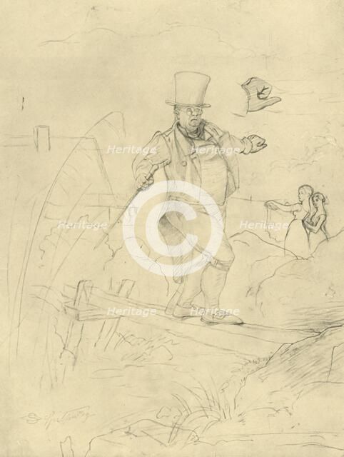 'Schwierige Passage', mid-late 19th century, (c1924).  Creator: Carl Spitzweg.