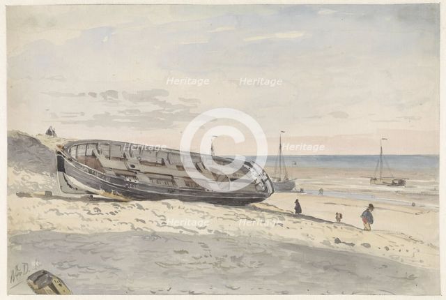 Schuiten on the beach, 1834-1893. Creator: Willem Antonie van Deventer.