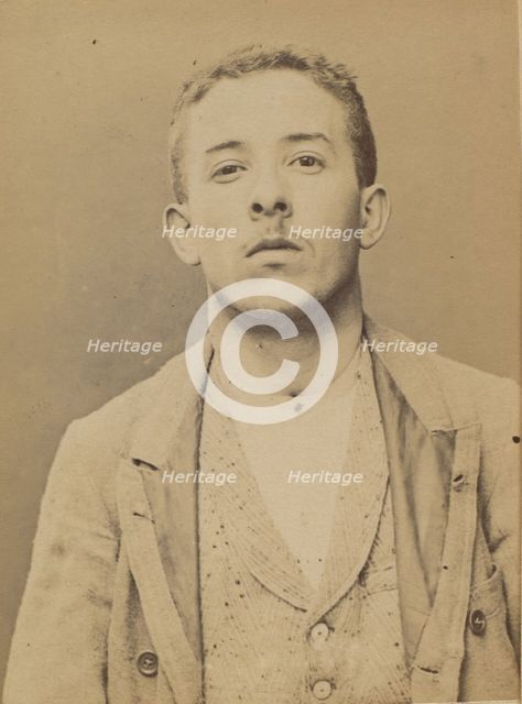 Schulé. Armand. 21 ans, né le 28/2/73 à Choisy-le-Roi. Comptable. Anarchiste. 2/7/94., 1894. Creator: Alphonse Bertillon.