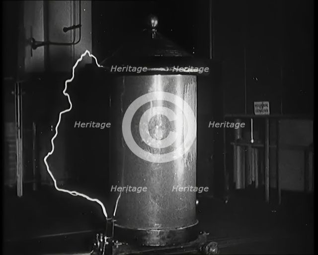 Scientific Equipment Generating Static Electricity, 1931. Creator: British Pathe Ltd.