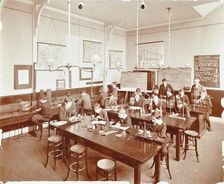 Science class for boys, Beaufort House School, Fulham, London, 1908