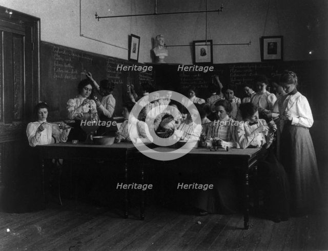 Science class, Normal school, (1899?). Creator: Frances Benjamin Johnston.