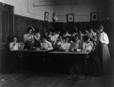 Science class, Normal school, (1899?). Creator: Frances Benjamin Johnston