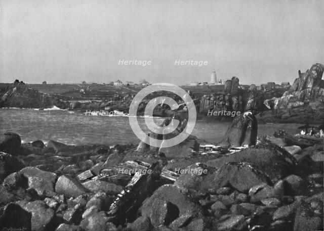 'Scilly Islands - the Cove and Lighthouse, St. Agnes', 1895. Artist: Unknown.