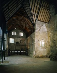 Scissor-braced roof, Gloucester Blackfriars, Gloucestershire, 1985