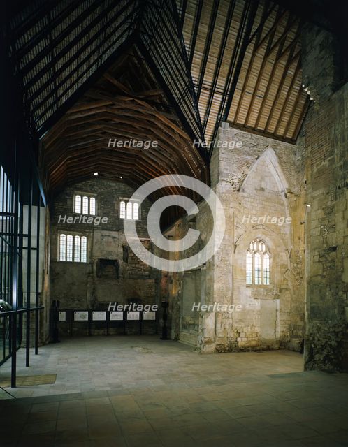 Scissor-braced roof, Gloucester Blackfriars, Gloucestershire, 1985. Artist: Unknown