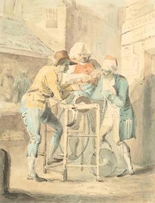 Scissor Grinder in the Canongate, Edinburgh, c1818. Creator: John Burnet