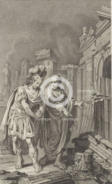 Scipio Aemilianus before the ruins of Carthage in the company of Polybius, 1797. Creator: Buys, Jacobus (1724-1801).