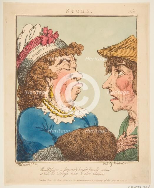 Scorn (Le Brun Travested, or Caricatures of the Passions), January 21, 1800. Creator: Thomas Rowlandson.