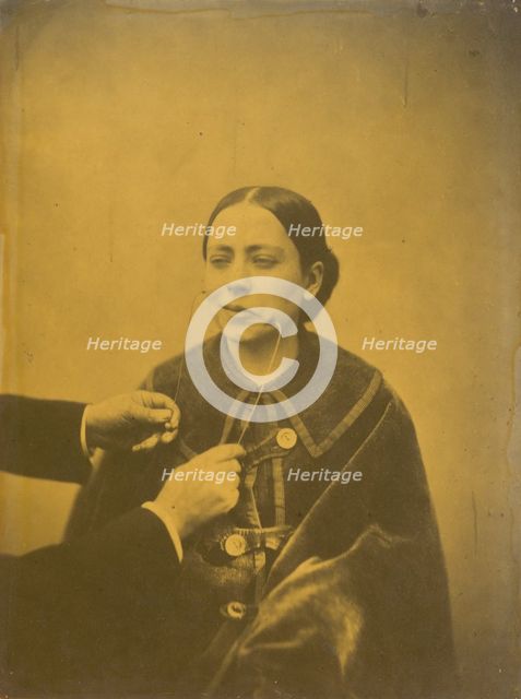 Scornful disgust (left); Scornful laughter (right), 1854-1856, printed 1862. Creator: Duchenne de Boulogne.