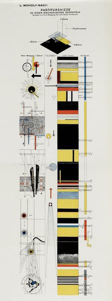 Score sketch. From The stage at the Bauhaus (Die Bühne im Bauhaus), 1925. Creator: Moholy-Nagy, László