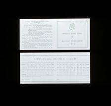 Scorecard for US Masters Tournament, 1960. Creator: Unknown