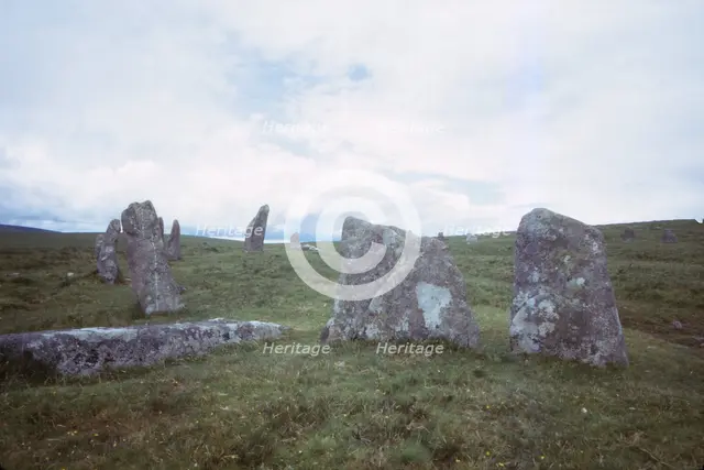 Scorhill Stone Circle, Dartmoor, Devon, 20th century.  Artist: CM Dixon.