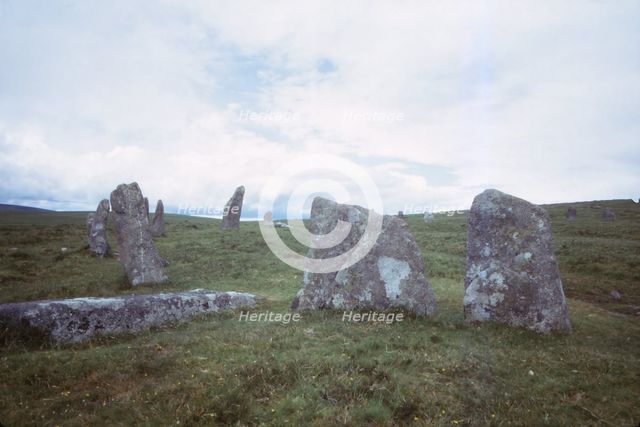 Scorhill Stone Circle, Dartmoor, Devon, 20th century.  Artist: CM Dixon.