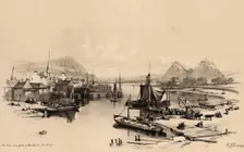 Scotland Delineated-The Town and Castle of Dumbarton from the Leven, 1847. Creator: James Duffield Harding