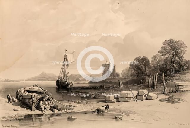 Scotland Delineated-Barnbougle Castle, 1847. Creator: James Duffield Harding.