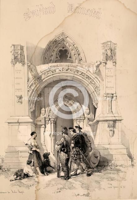 Scotland Delineated-Entrance to Rosslyn Chapel, 1847. Creator: James Duffield Harding.