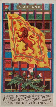 Scotland, from Flags of All Nations, Series 1 (N9) for Allen & Ginter Cigarettes Brands, 1887. Creator: Allen & Ginter