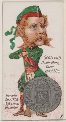 Scotland, Thistle Mark, from the series Coins of All Nations (N72, variation 1) for Duke b..., 1889. Creator: Unknown