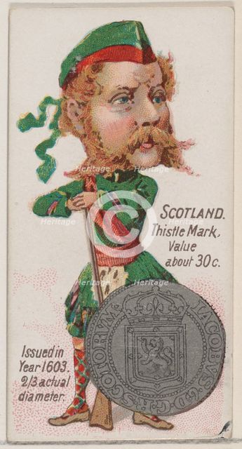 Scotland, Thistle Mark, from the series Coins of All Nations (N72, variation 1) for Duke b..., 1889. Creator: Unknown.